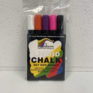 Rainbow Chalk Liquid Chalk Pen with 5mm Bullet Nib - Pack of 5